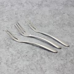 二齿水果叉子 不锈钢餐具西餐小叉子 创意精致 三齿叉 二齿果叉
