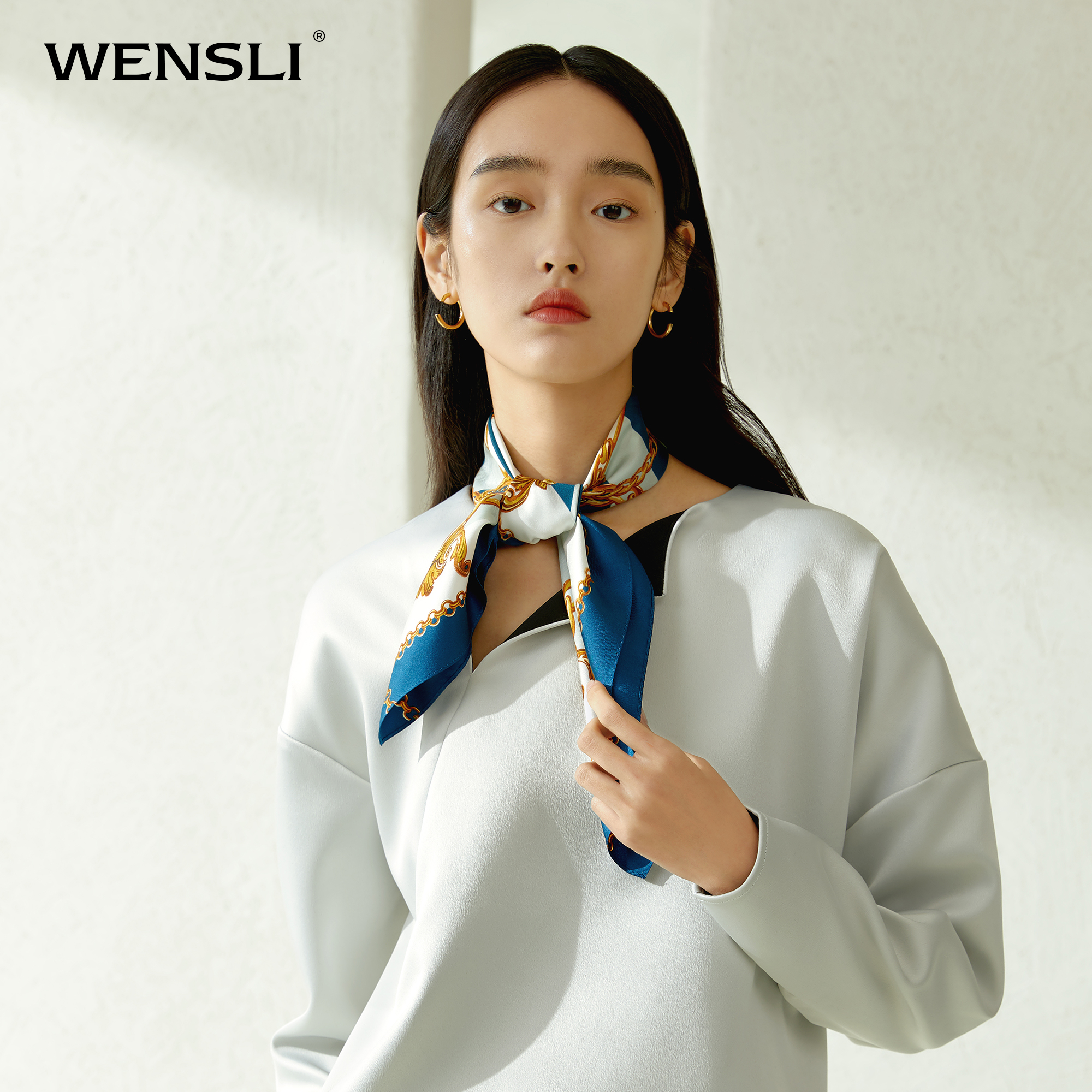 万事利真丝丝巾女夏季送礼妈妈长辈丝绸中方巾桑蚕丝隽永