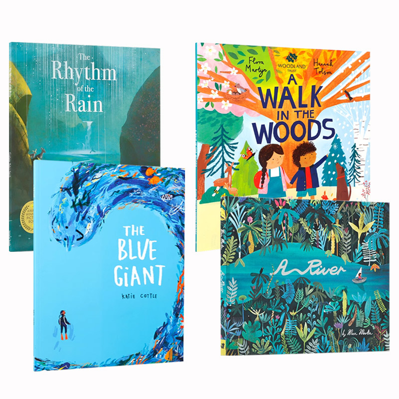 英文原版The Woodland Trust: A Walk in the Woods 丛林之旅 Hannah Tolson/The Rhythm of the Rain 大自然美育绘本 系列4册