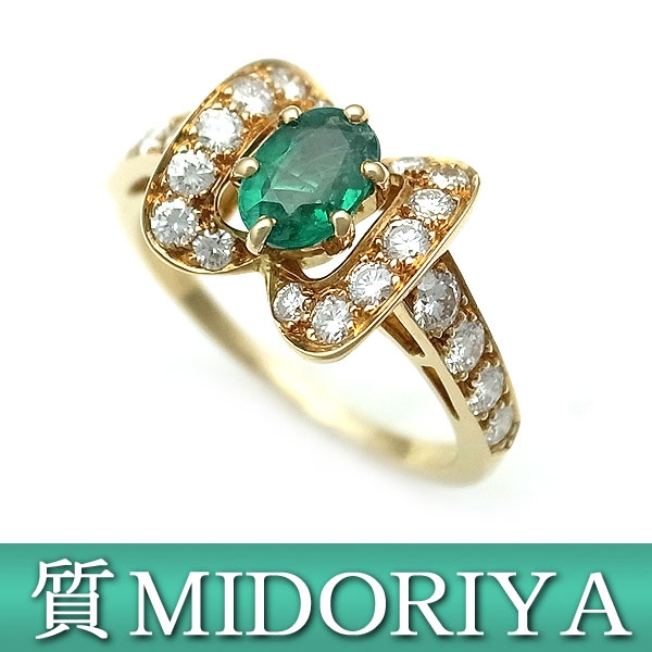 伯爵戒指代购_二手原装正品piaget伯爵祖母绿戒指18k黄金钻石戒指钻戒