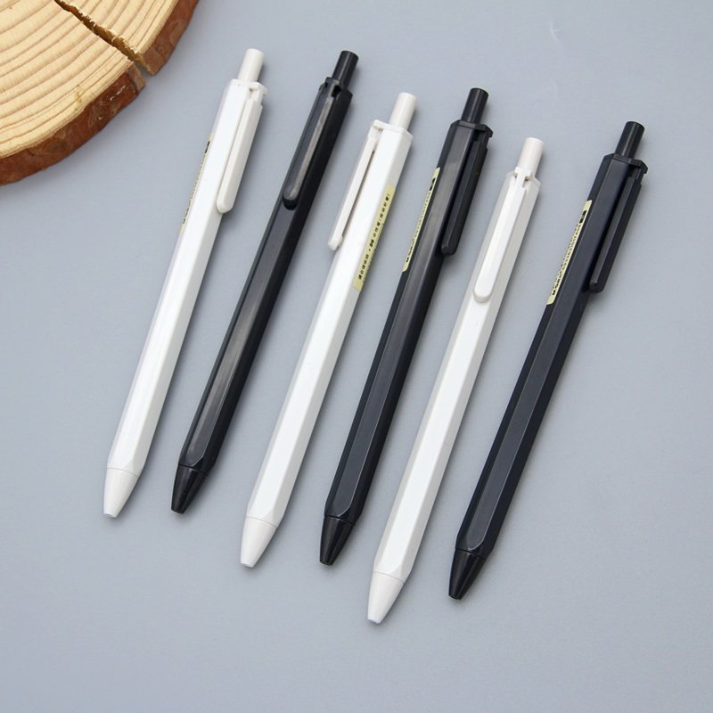 晨光本味系列agp83007弹簧按压笔按动笔 0.35mm中性笔签字笔黑色