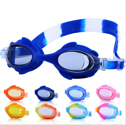 儿童泳镜防雾防水男女童游泳镜小孩水镜优质硅胶眼镜卡通鱼