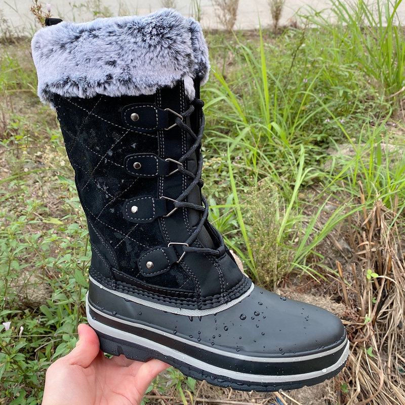 雪地靴零下20度防水抗寒外贸女士中筒靴防滑户外雪乡旅游踩雪加厚