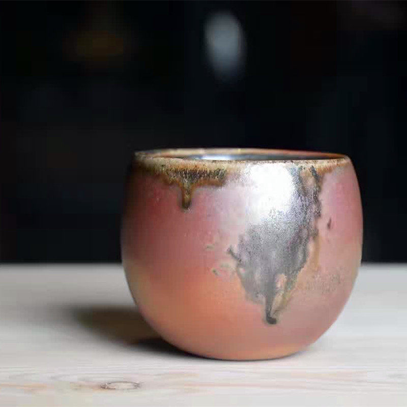 台湾茶具 李仁嵋柴烧不倒水杯 茶杯 手握杯 陶瓷品杯 正品现货