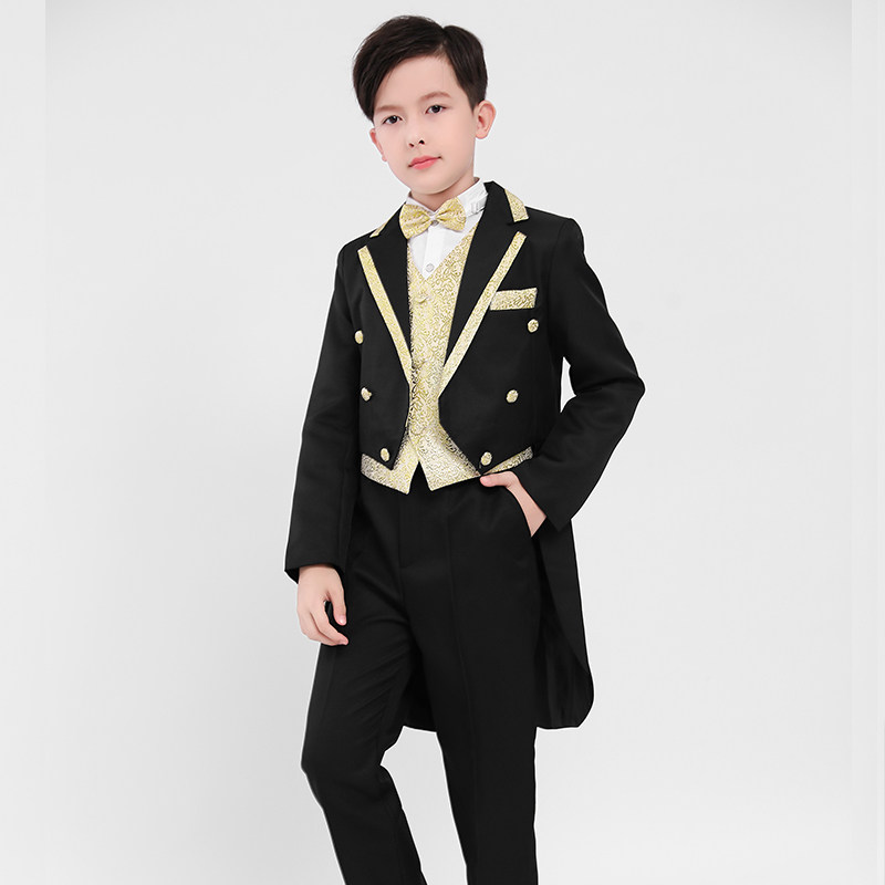 儿童燕尾服男小学生主持人服装中大童钢琴演出服男童节日礼服套装