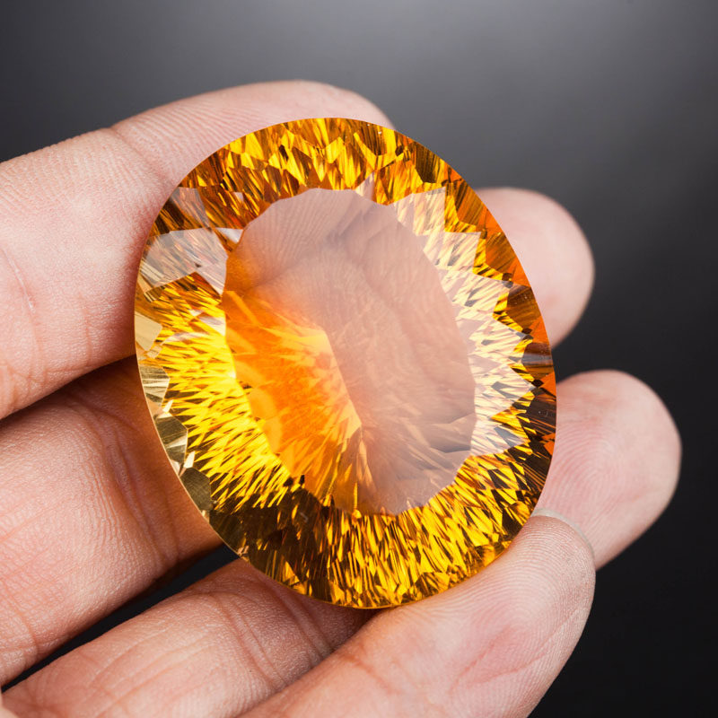 130.67克拉 宝石级大颗天然黄水晶刻面裸石 高贵橘黄色 收藏孤品