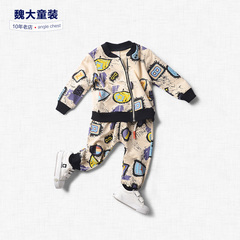 男童秋装套装2016新款童装卡通二件套宝宝卫衣两件套儿童休闲套装