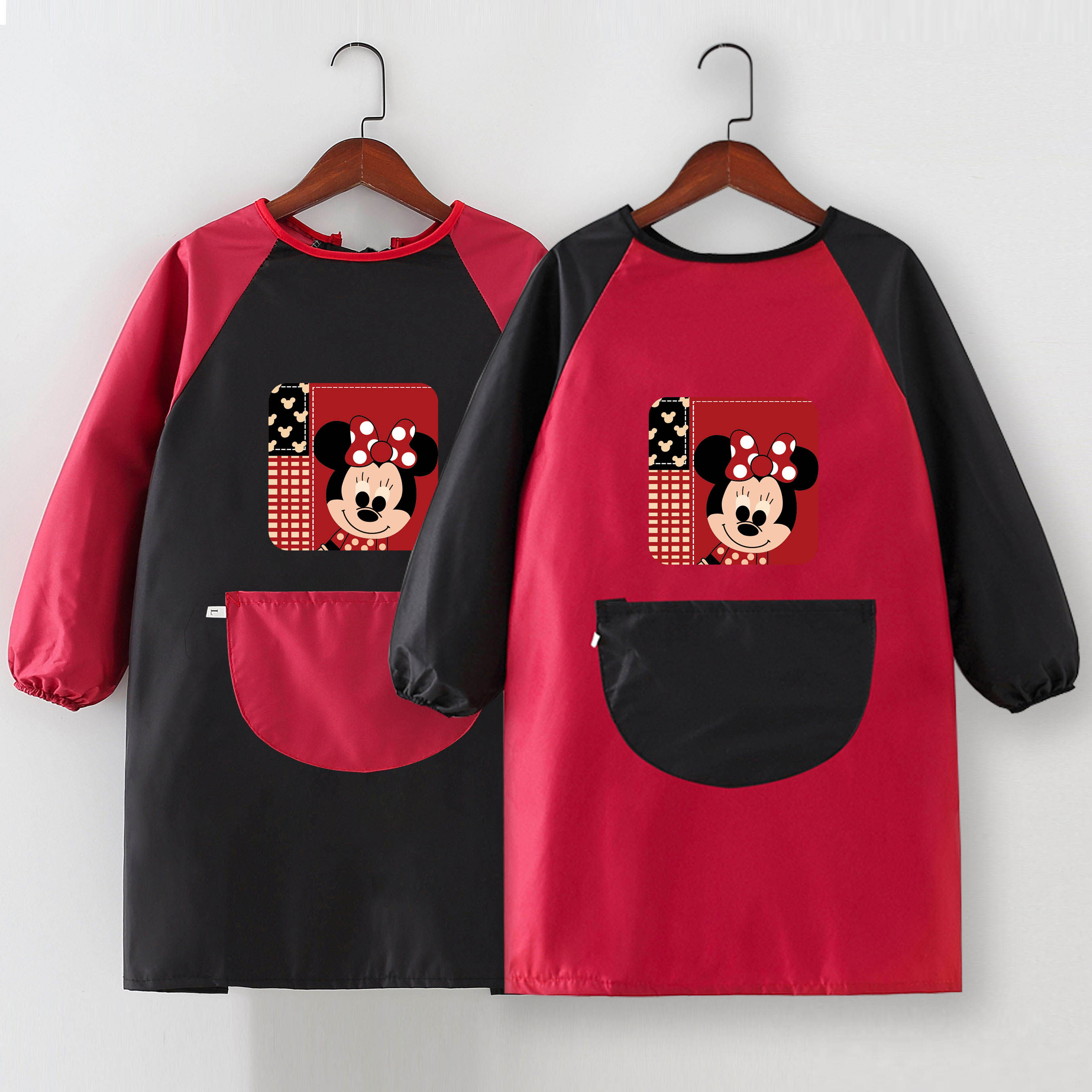 儿童长袖罩衣定制logo宝宝吃饭衣幼儿园中大童画画衣防水围裙印字