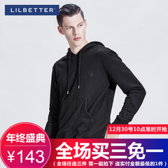 lilbetter卫衣男 字母绣花休闲长袖帽衫个性韩版街头连帽男士上衣