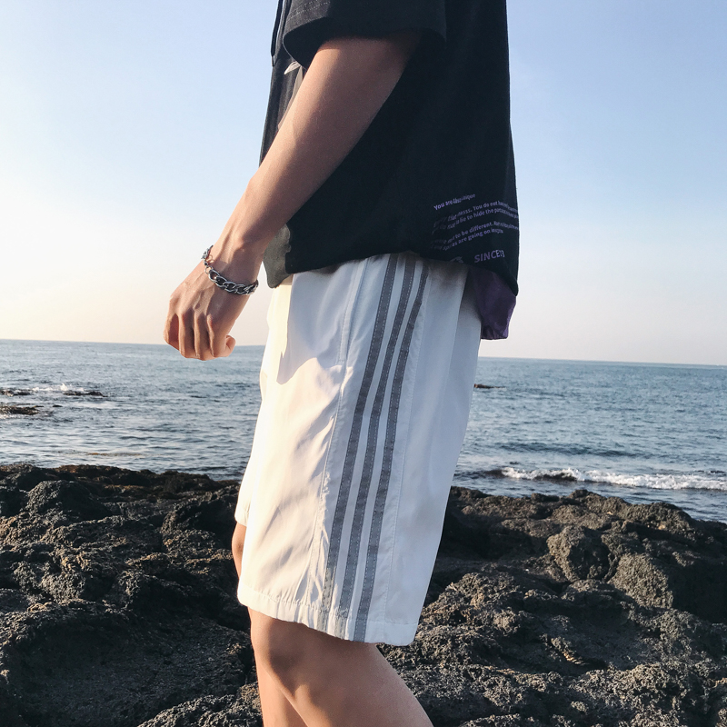 @韩桥~2019百搭男士时尚侧面条纹简约五分裤男宽松休闲短裤运动裤|ruв категории Мужская одежда, брюки - от Buy2taobao.com для оказания профессиональной услуги покупки агента Taobao
