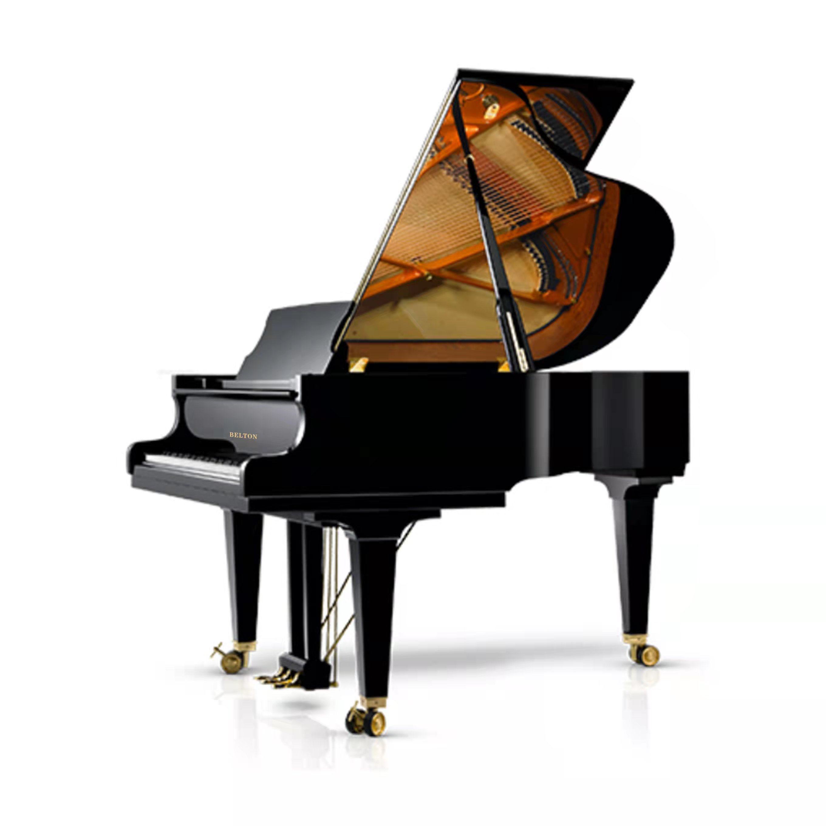 贝尔顿bugp152黑色亮光1520mm长三角钢琴专业演奏表演练习琴