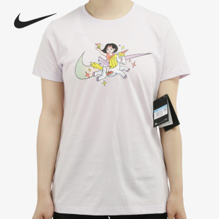 Nike/耐克官方正品 夏季女子印花时尚圆领运动休闲短袖T恤 CW6758