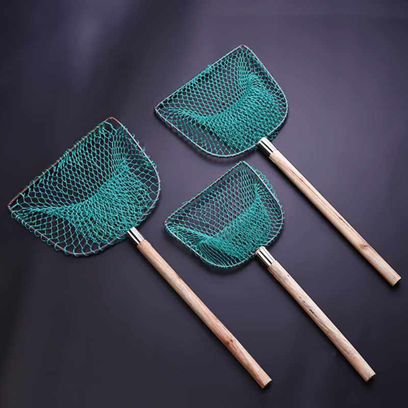 抄网鱼网木手柄捞网实心网圈抄子全套鱼网兜操网养殖水产鱼具用品