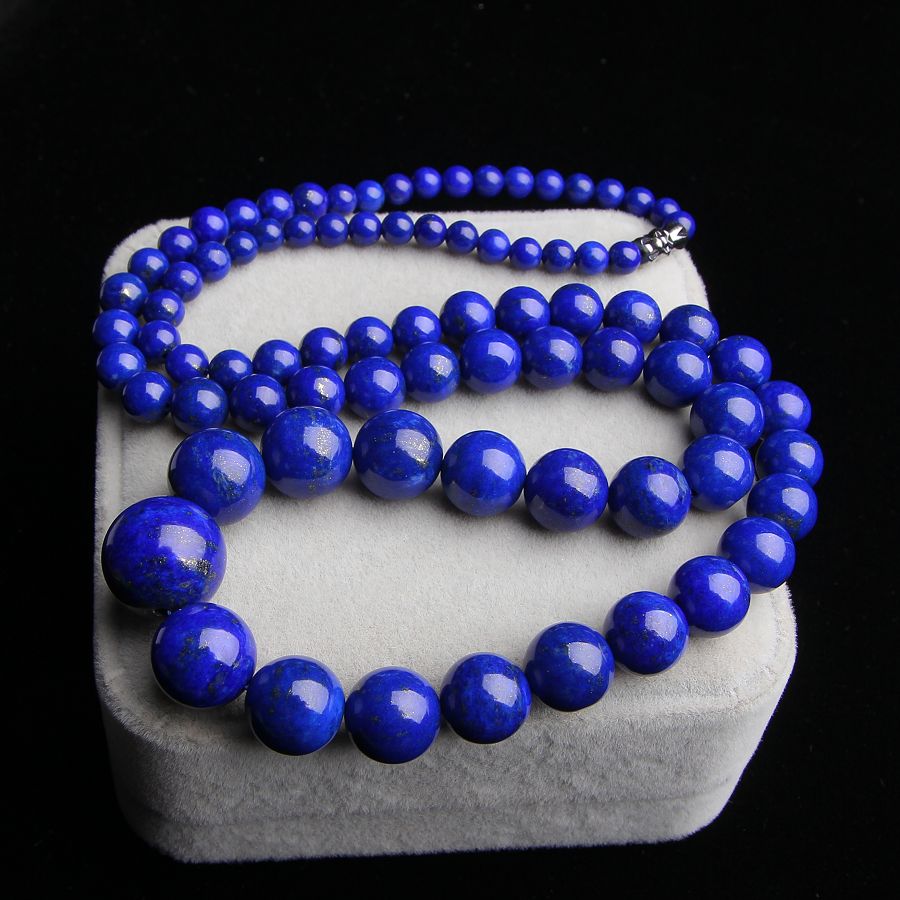 帝王蓝 高贵 藏品 天然青金石项链 73.46克 超长款