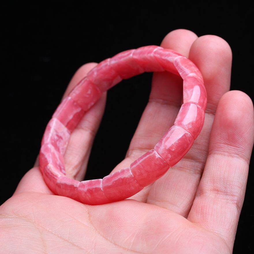 奢华极品天然红纹石手排37.78克 带美丽花纹 造型大气