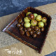 中式禅意竹编茶点盘小干果盘中国风零食收纳复古水果盘家用水果篮