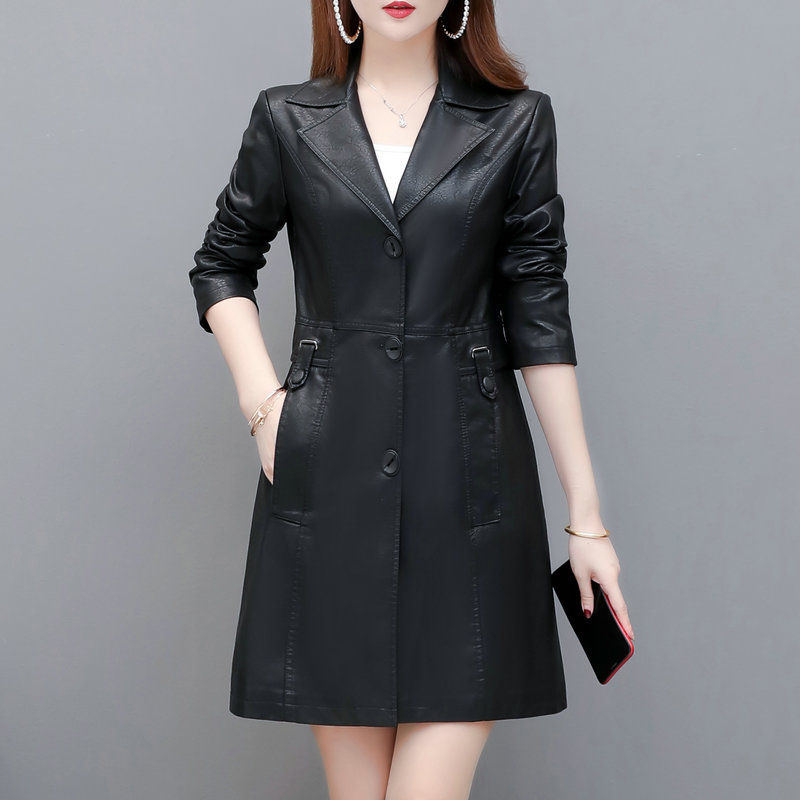 女士精品皮衣更新时间:2022年03月19日秋冬新款海宁皮衣女中长款西装