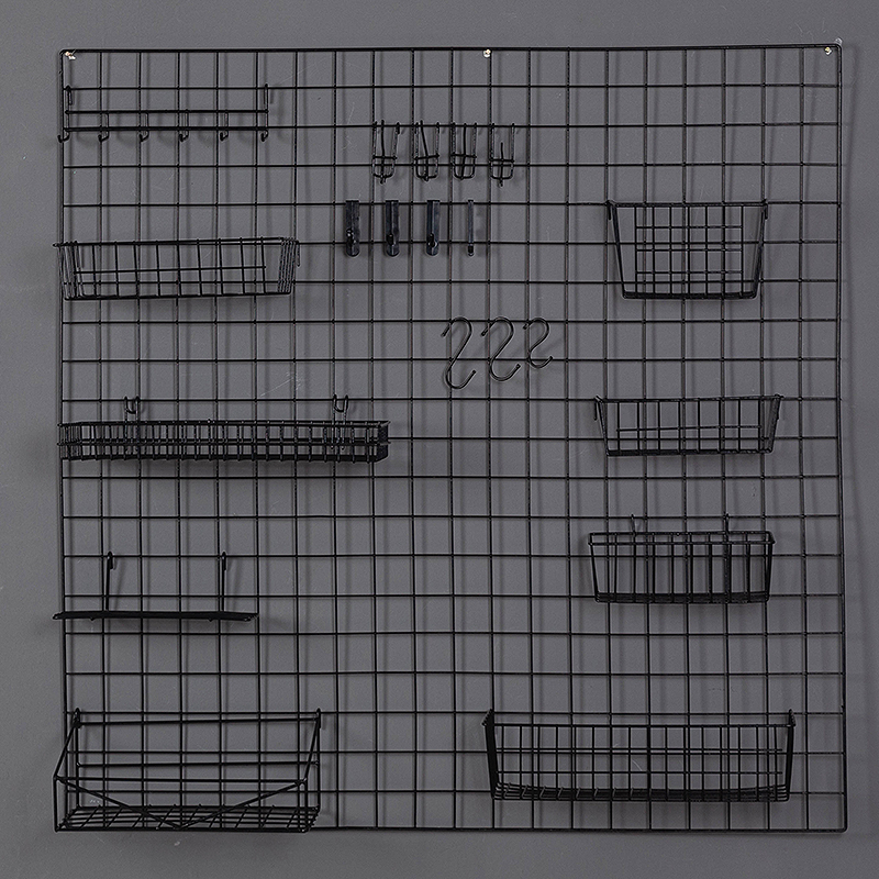 铁艺网格照片墙装饰置物架ins 卧室宿舍少女心卧室娃娃收纳铁网格