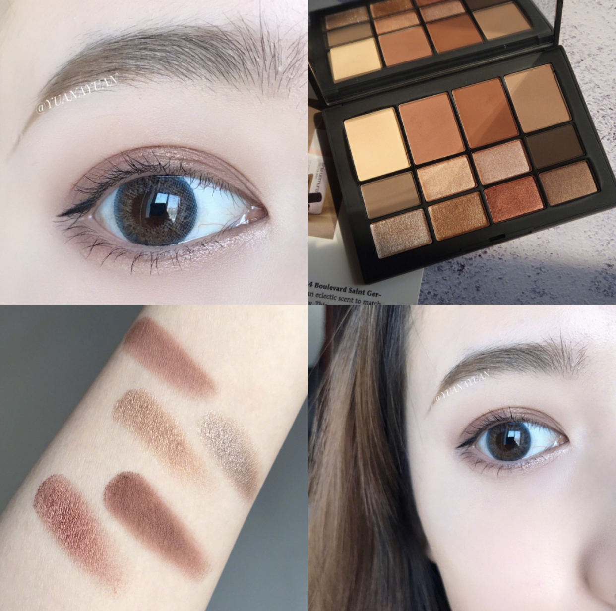 热销阴影盘nars_nars 19年限量skin deep混血大地色哑光珠光12色眼影
