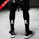 韩国潮牌秋季新款男士骷髅头刺绣加厚保暖跑步运动健身休闲打底裤