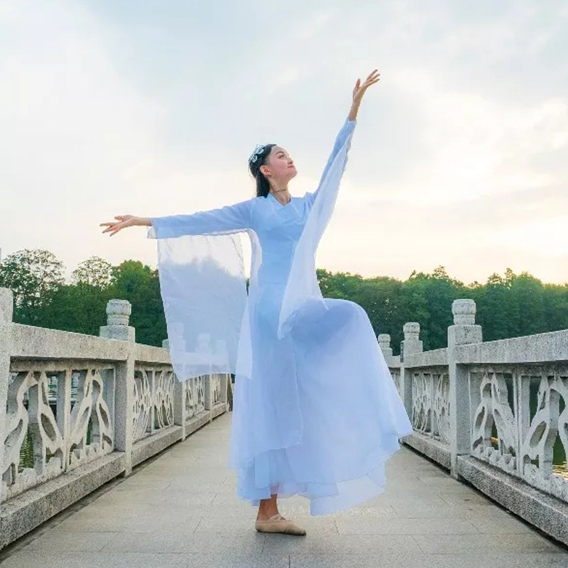 古典舞演出服女飘逸中国风仙女套装清新淡雅新款凉凉舞蹈服装成人