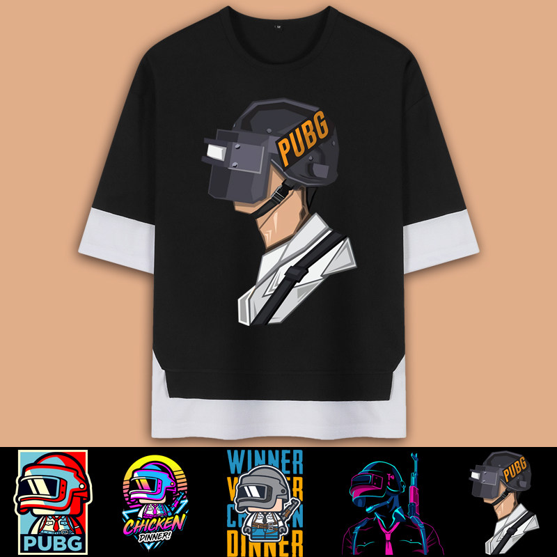 游戏精英和平吃鸡绝地求生pubg短袖t恤宽松青少年衣服大码圆领夏