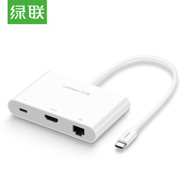 绿联雷电3扩展坞拓展type-c转接头HDMI网卡VGA分线器hub适用小米苹果笔记本电脑macbookpro投影仪USB-C转换器