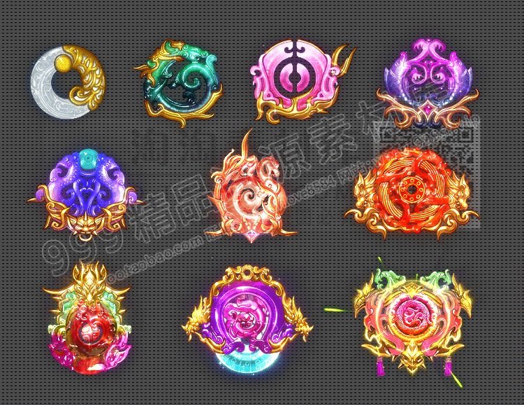 传奇素材 10组/玉佩灵玉神玉图神器法宝素材/png格式资源 - ts607