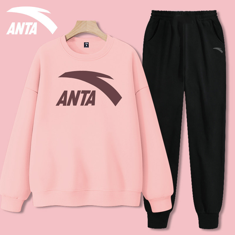 安踏运动套装女春季时尚长袖卫衣卫裤2023新款休闲学生秋装运动服