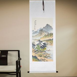 纯手绘国画山水书画作品真迹卷轴挂画客厅字画玄关办公室水墨装饰