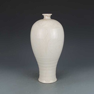 宋定窑乳白釉刻花梅瓶 保真瓷器古董真品包老保真古玩收藏摆件