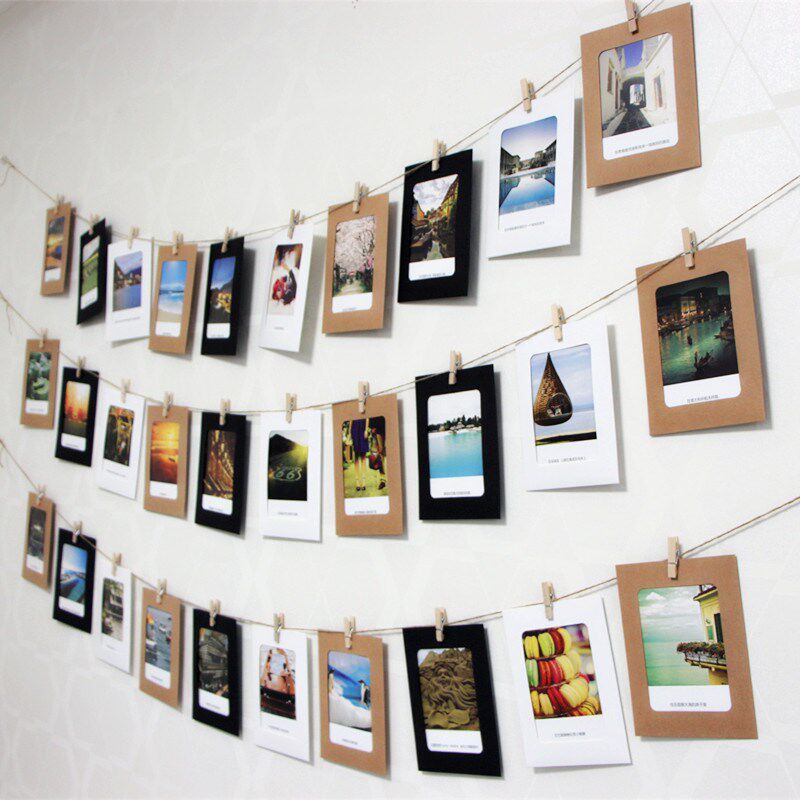 上新创意个性麻绳悬挂34567寸纸相框照片墙宿舍酒吧客厅餐厅简约_不