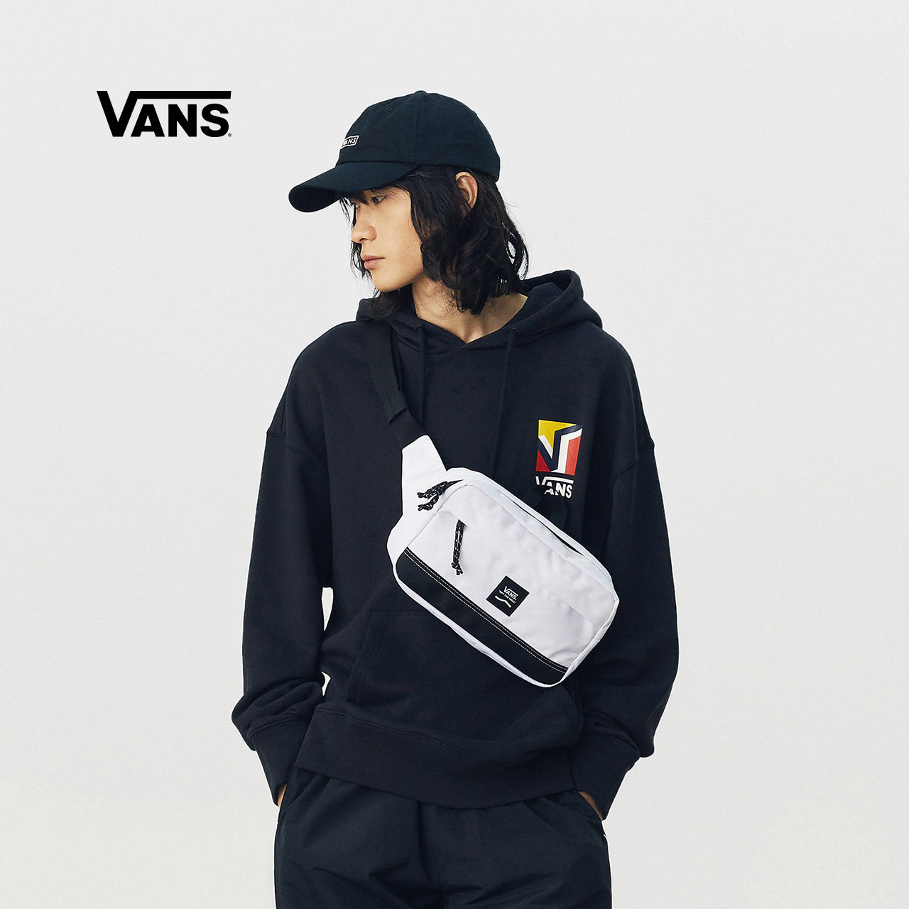 vans范斯官方白色运动休闲男女情侣腰包