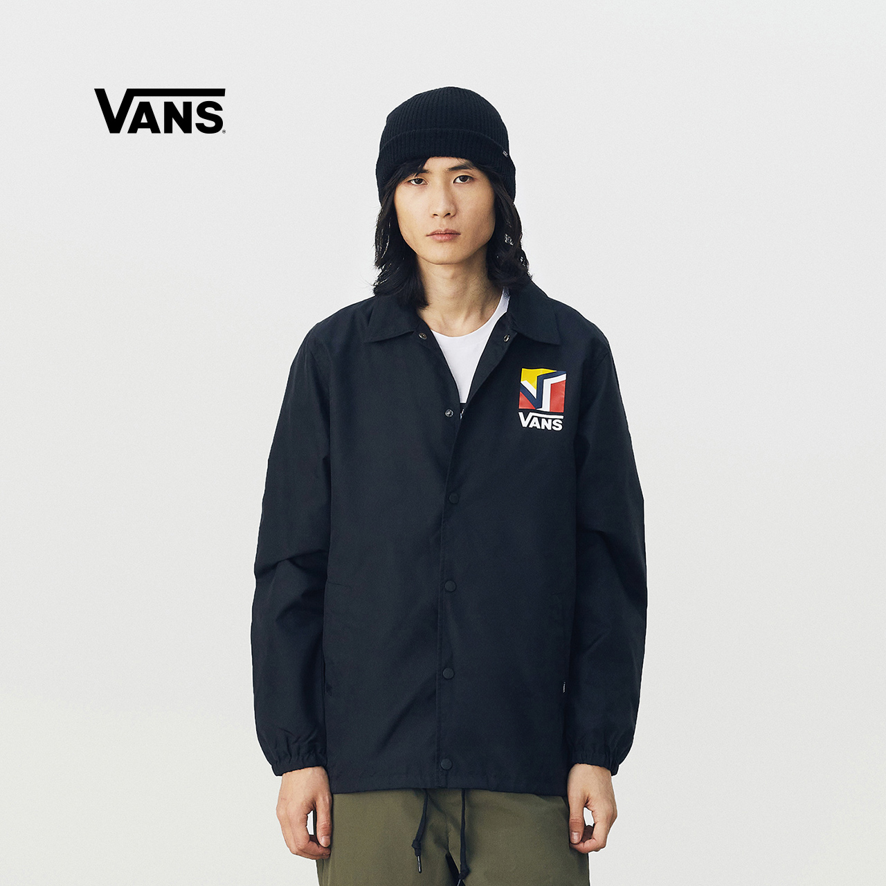 vans范斯官方黑色工装风男子夹克外套