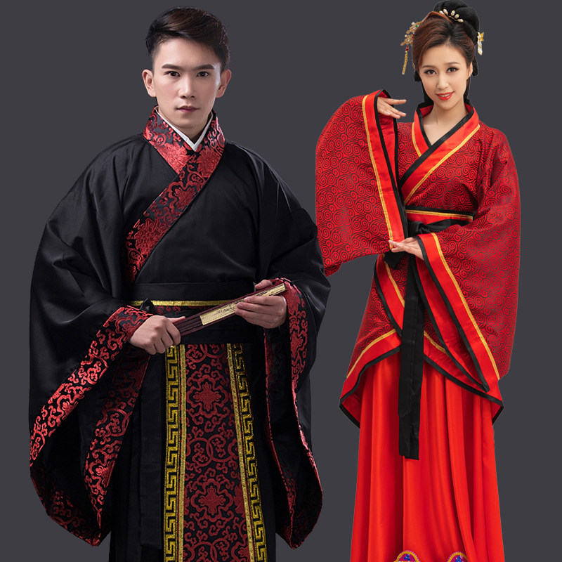 古装服装男古代唐装汉服男装外套汉代直裾曲裾服装中国风演出服装
