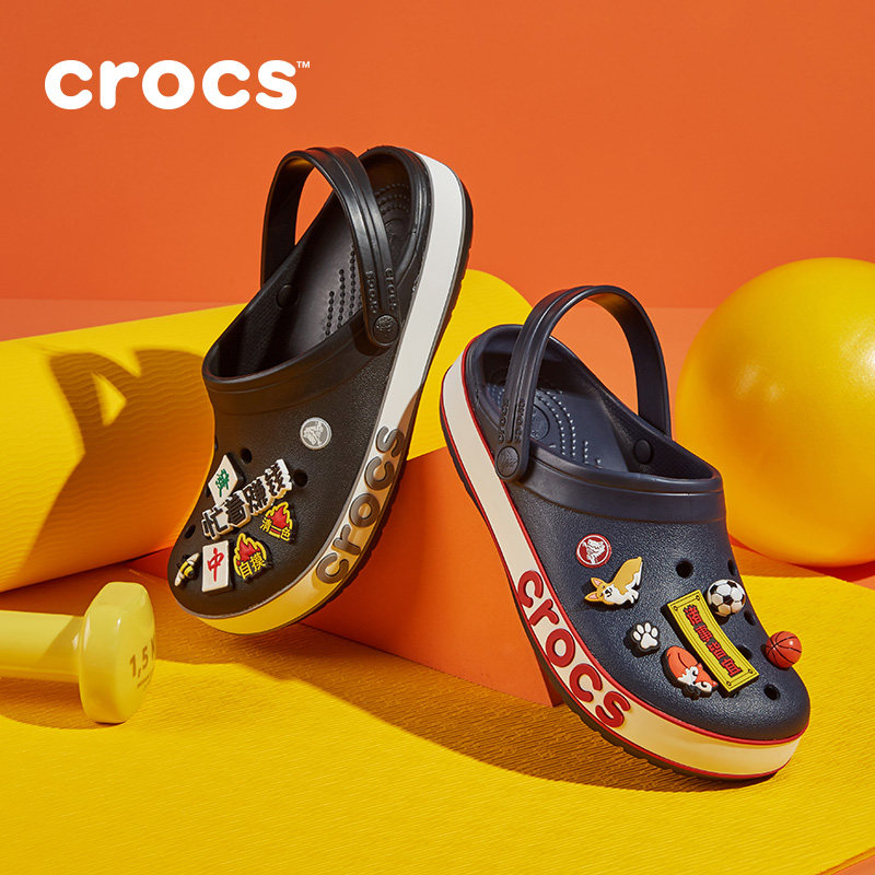 crocs男洞洞鞋 卡骆驰2021新款卡骆班logo女沙滩鞋|206021