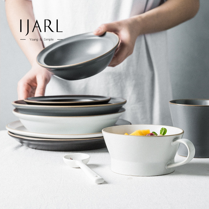 ijarl亿嘉碗家用2023新款北欧陶瓷餐具创意米饭碗面碗沙拉碗汤碗