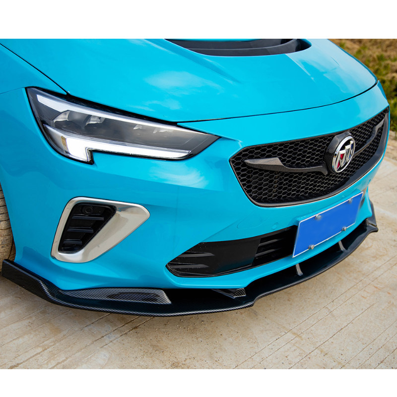 适用21款别克君威gs前铲 gs水转印汽车前唇黑色碳纤纹小包围改装