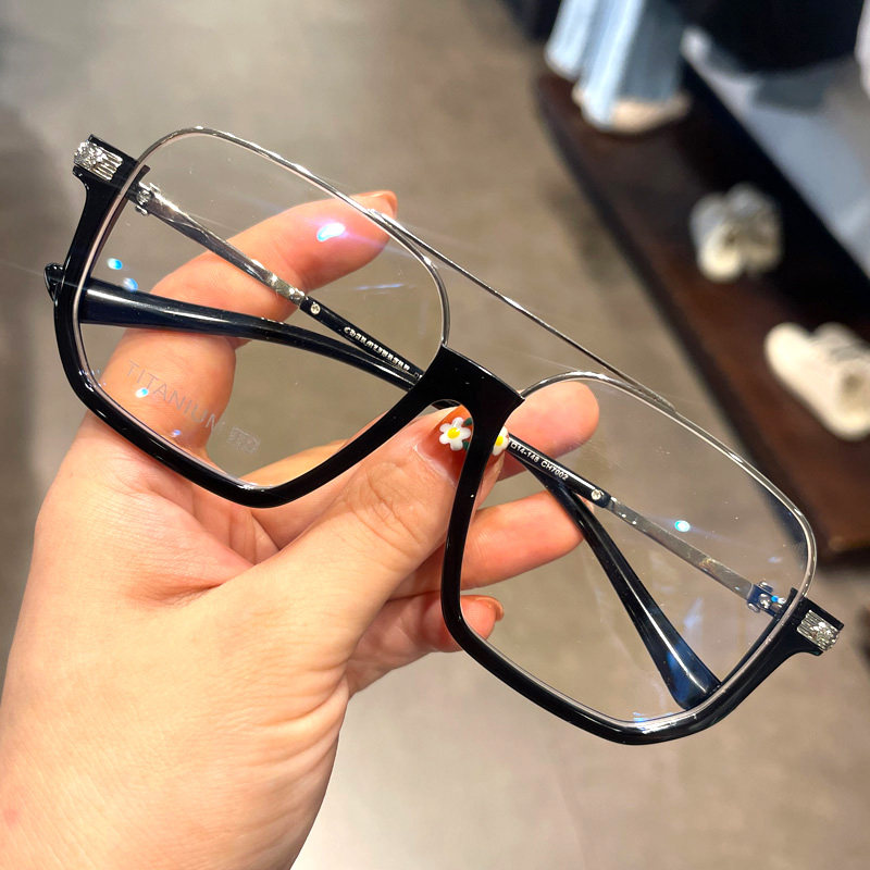 纯钛眼镜架男半框