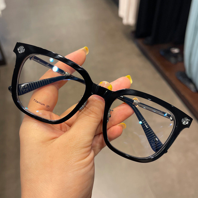 宝剑克罗心眼镜框素颜黑框复古超轻纯钛方形显脸小男女近视平光镜
