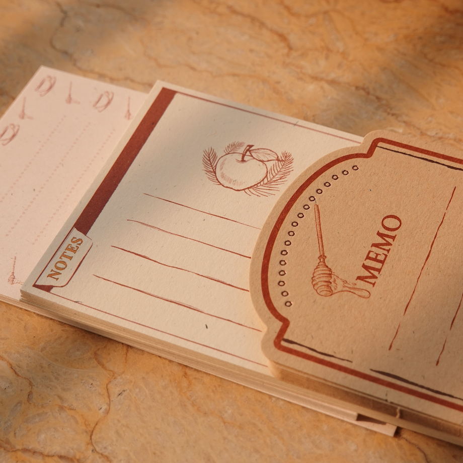 【平方studio】温暖生活复古便签卡套组 复古植物橙子苹果蜡烛松