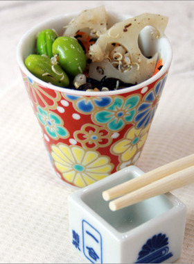 日本进口九谷烧青郊陶瓷小酒杯日式清酒白酒杯品茗茶杯一口杯家用