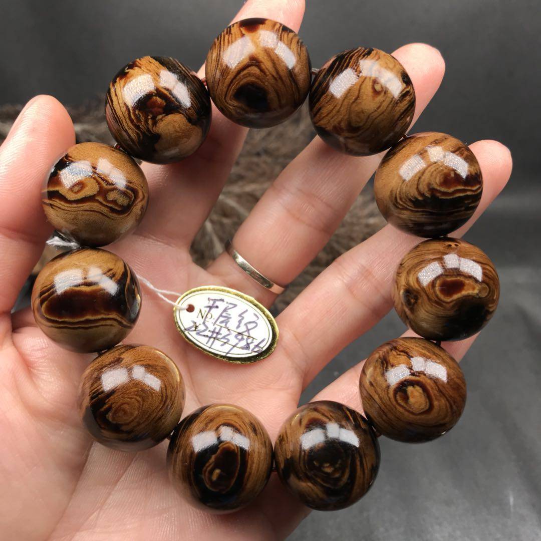 南澳名仕海柳血柳活柳佛珠手串血柳腕珠手链22mm千层纹