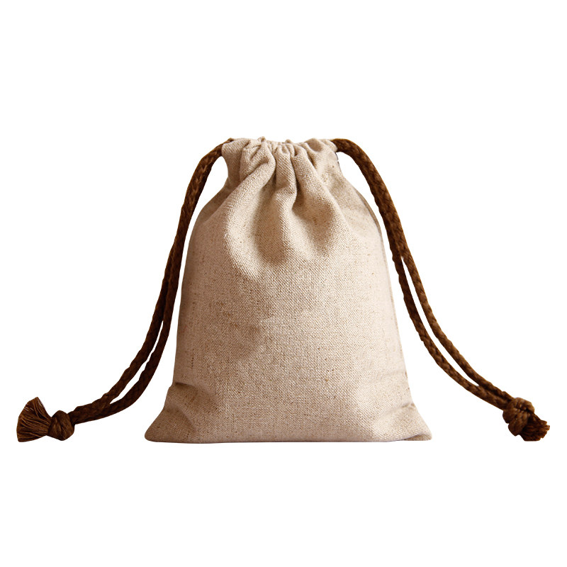 亚麻布束口袋定制环保收纳核桃咖啡豆袋小麻布袋子抽绳袋束口袋做