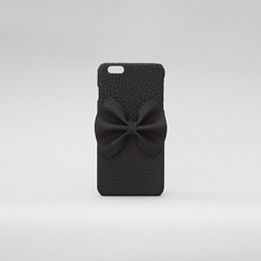 苹果6Plus5.5手机壳黑色真皮蝴蝶结背壳iphone6S女款4.7保护外壳
