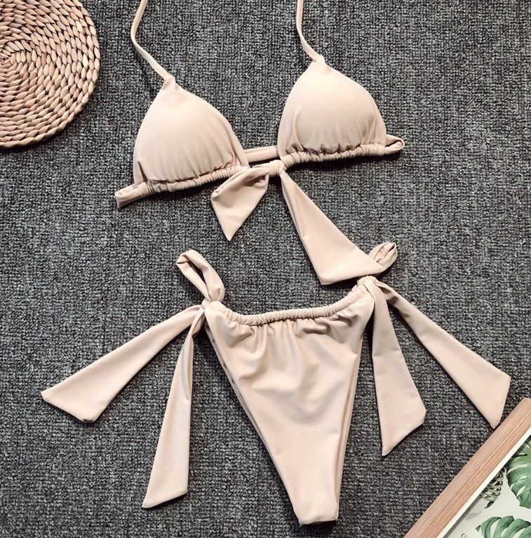 欧美风女装三角包简约糖果色比基尼分体泳衣热卖泳装