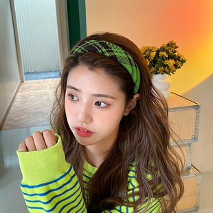 发箍复古港风头箍女百搭压发卡发捆简约宽边格纹头饰百搭网红发带