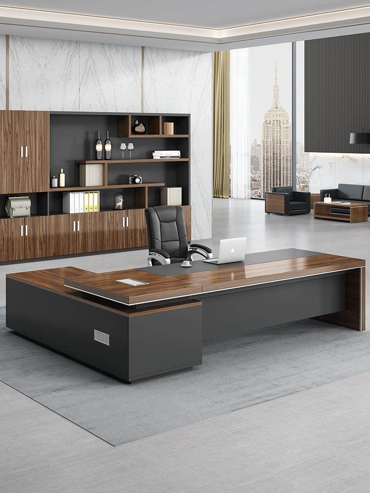 简约现代老板桌总裁桌单人经理办公桌椅组合办公室大班台办公家具
