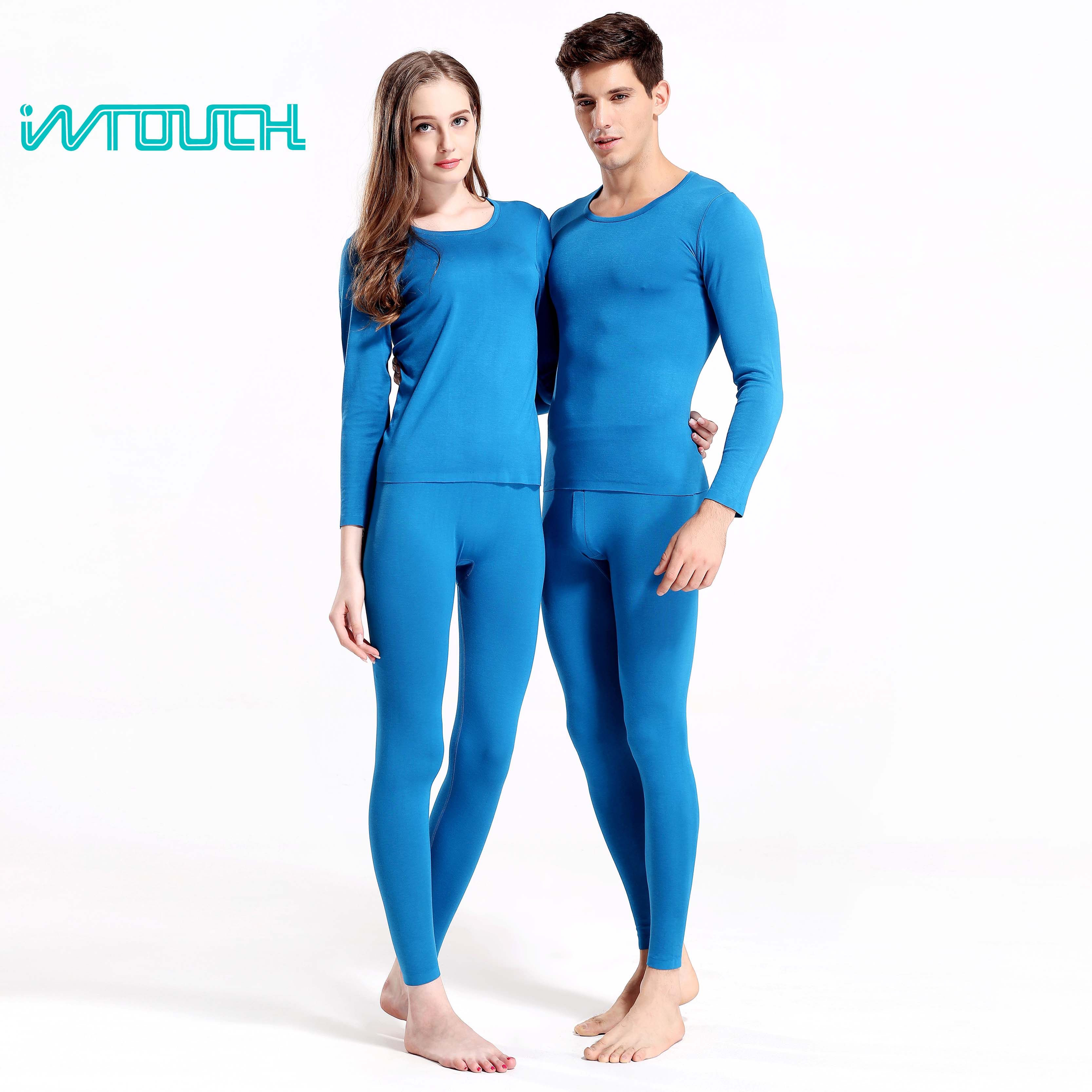 intouch因他趣情侣男女保暖内衣时尚莫代尔美体秋衣秋裤套装薄款