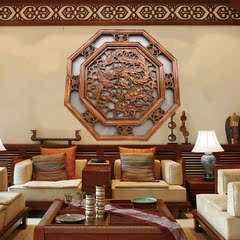 东阳仿古木雕挂件80cm 中式客厅实木背景墙壁挂 香樟木摆件工艺品